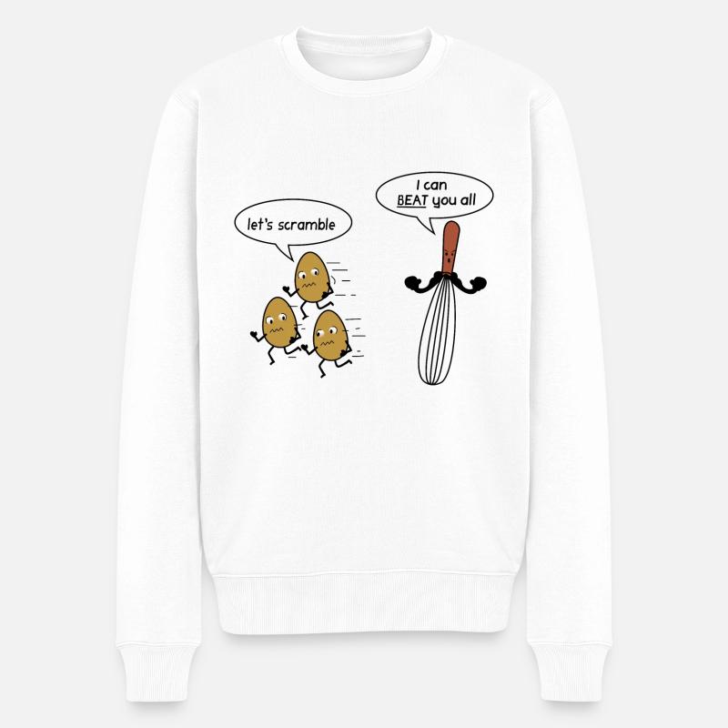Ei Witz - Männer Premium Bio Pullover - Weiß