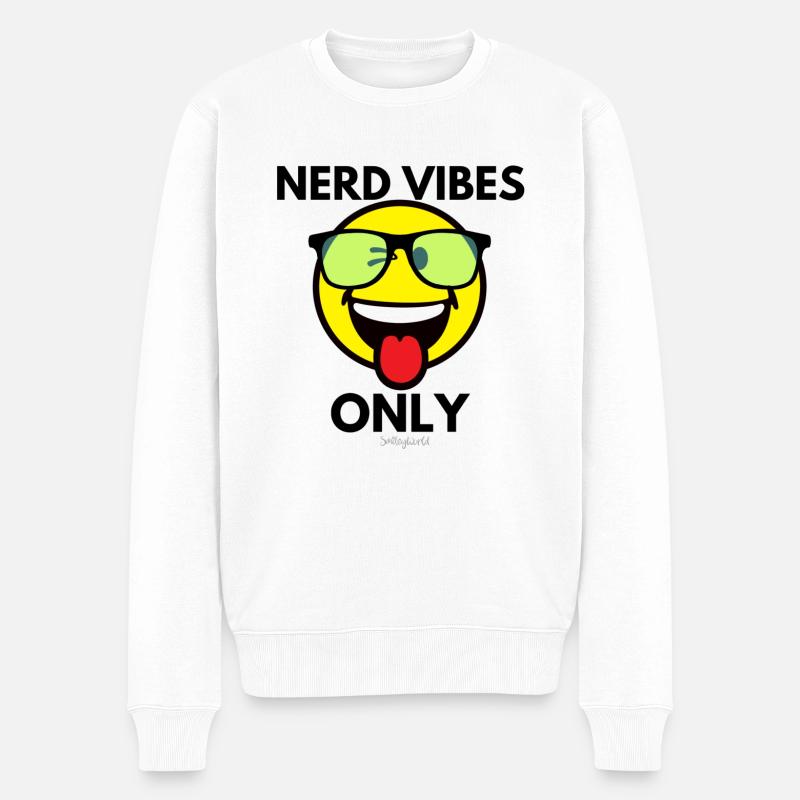 NERD VIBES ONLY - Männer Premium Bio Pullover - Weiß