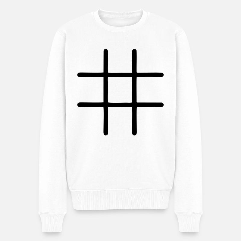 Tik Tak Toe Design - Männer Premium Bio Pullover - Weiß