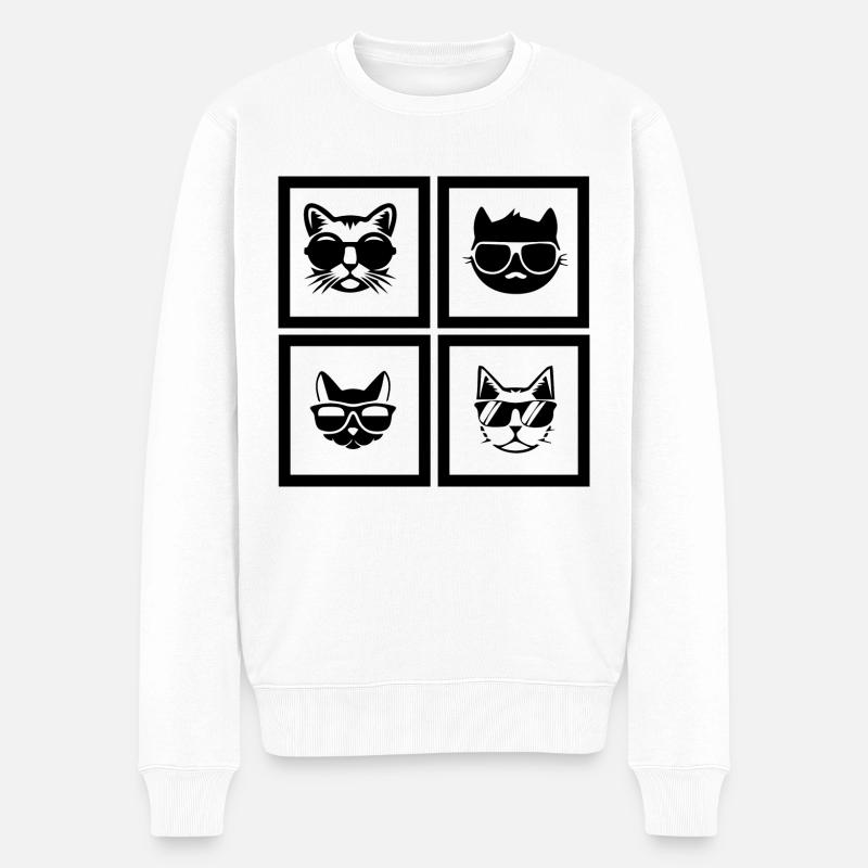 Chat Katze - Pull Premium bio Homme - blanc