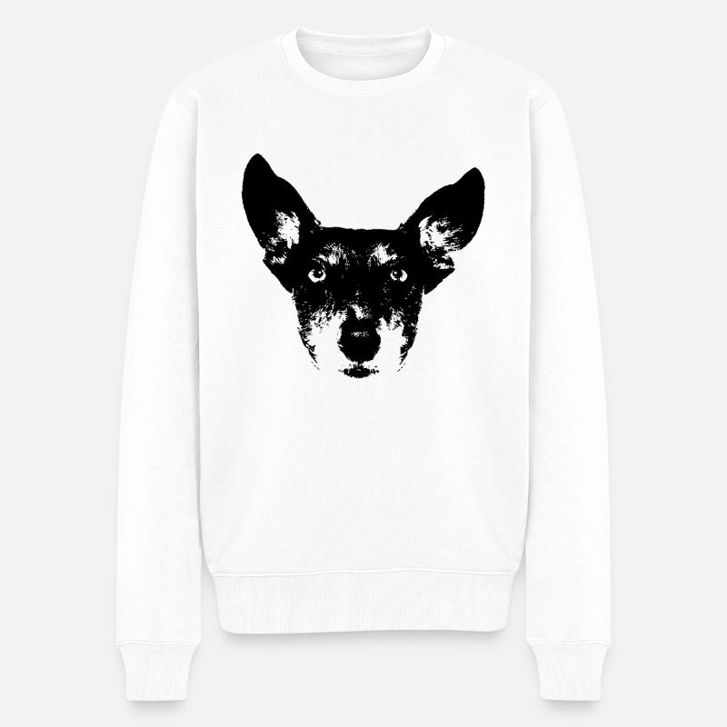 Hund Schwarz Weiss - Männer Premium Bio Pullover - Weiß