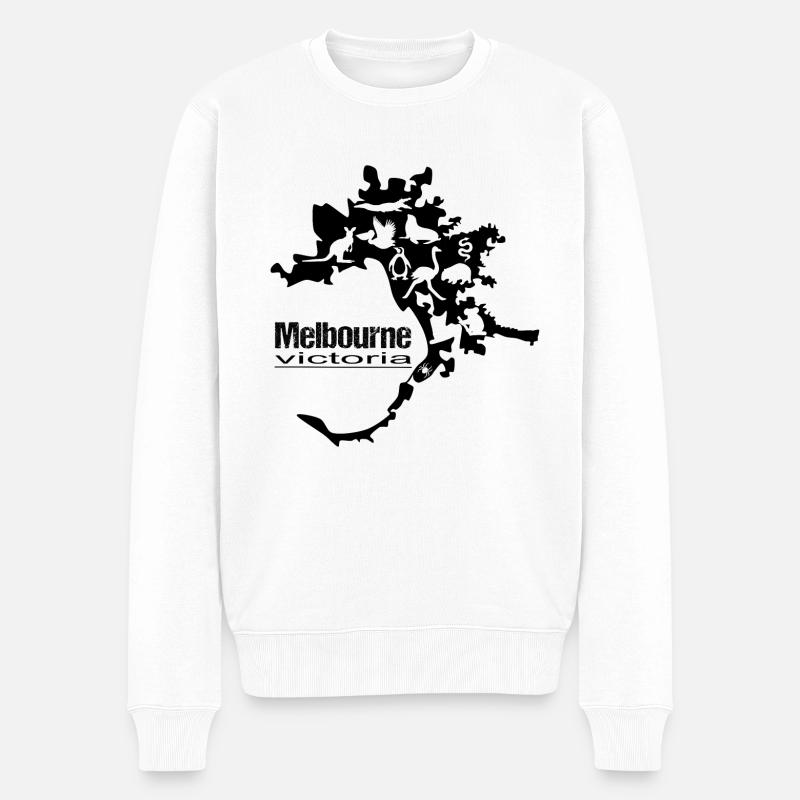 Melbourne - Victoria Animals - Männer Premium Bio Pullover - Weiß