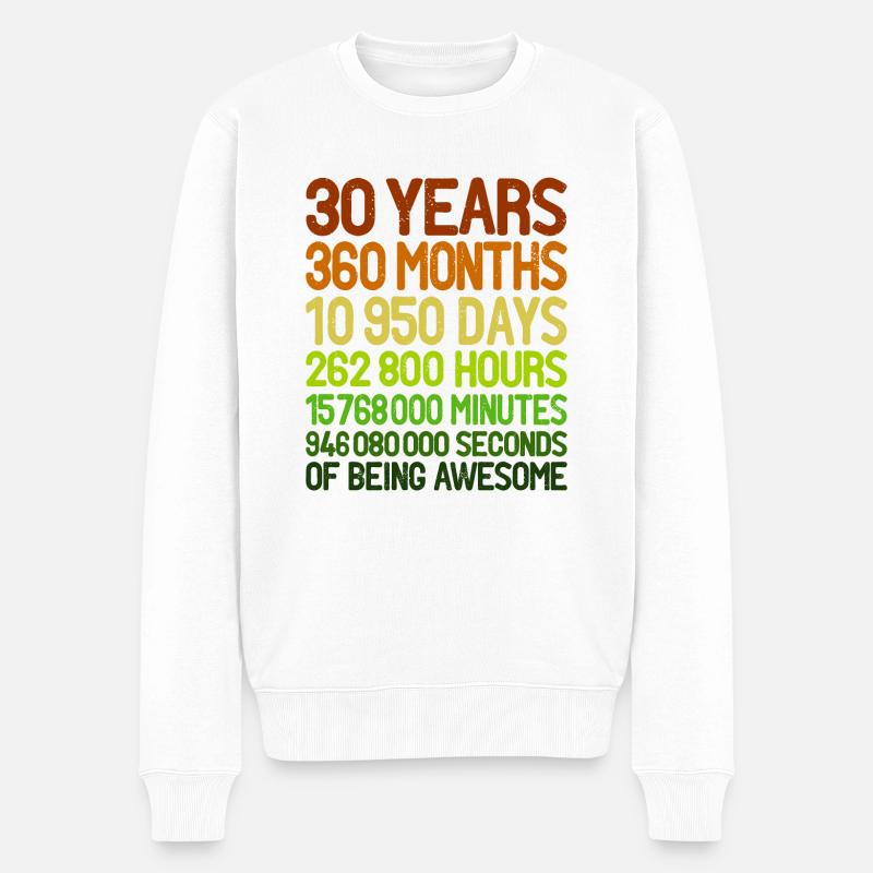 30e anniversaire - Pull Premium bio Homme - blanc