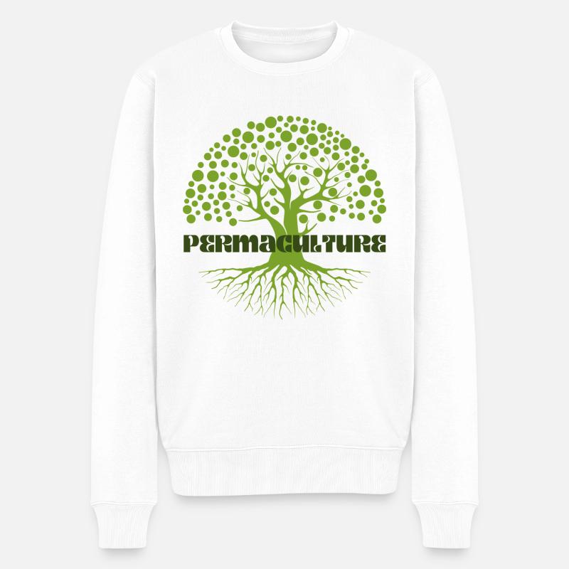 Permakultur Revolution - Männer Premium Bio Pullover - Weiß