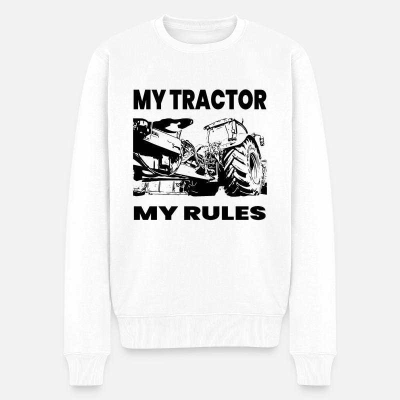 Traktor - Männer Premium Bio Pullover - Weiß