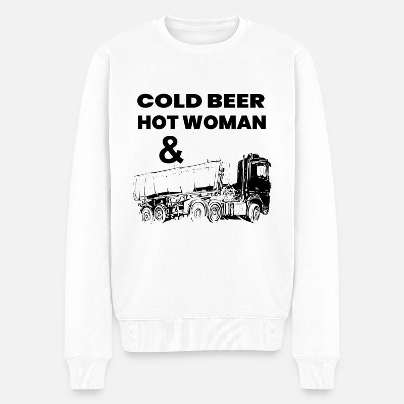 Truck - Männer Premium Bio Pullover - Weiß