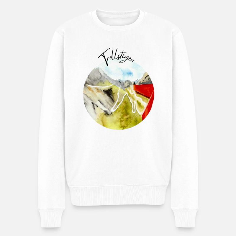 Trollstigen Norvège - Pull Premium bio Homme - blanc