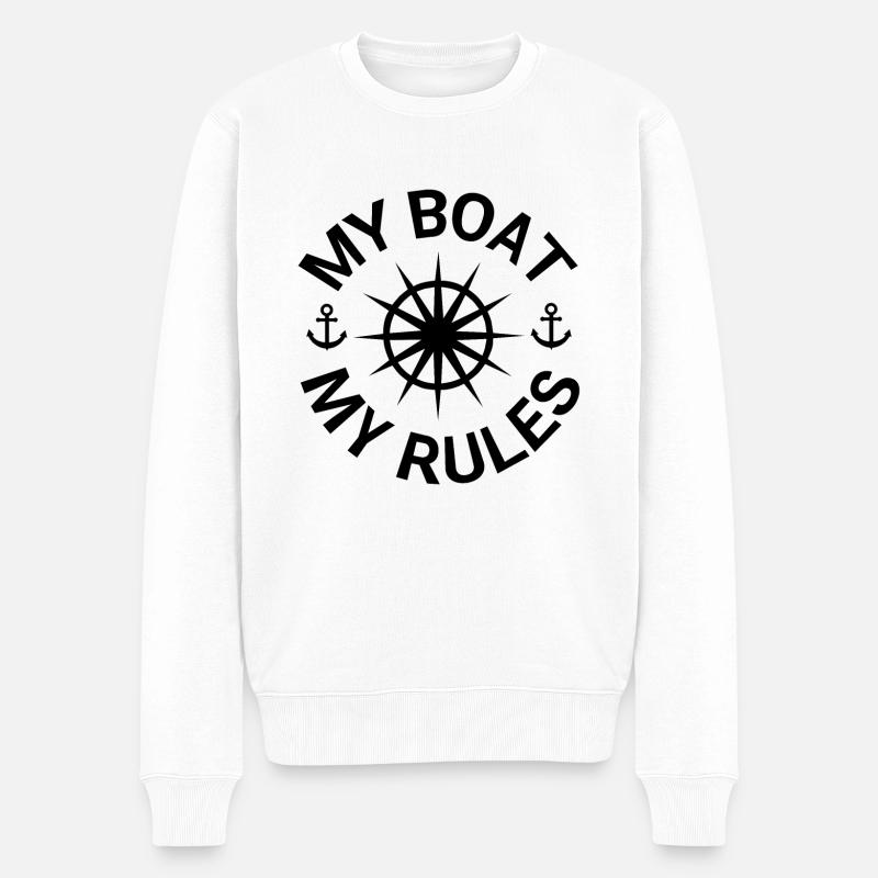 Boot - Männer Premium Bio Pullover - Weiß