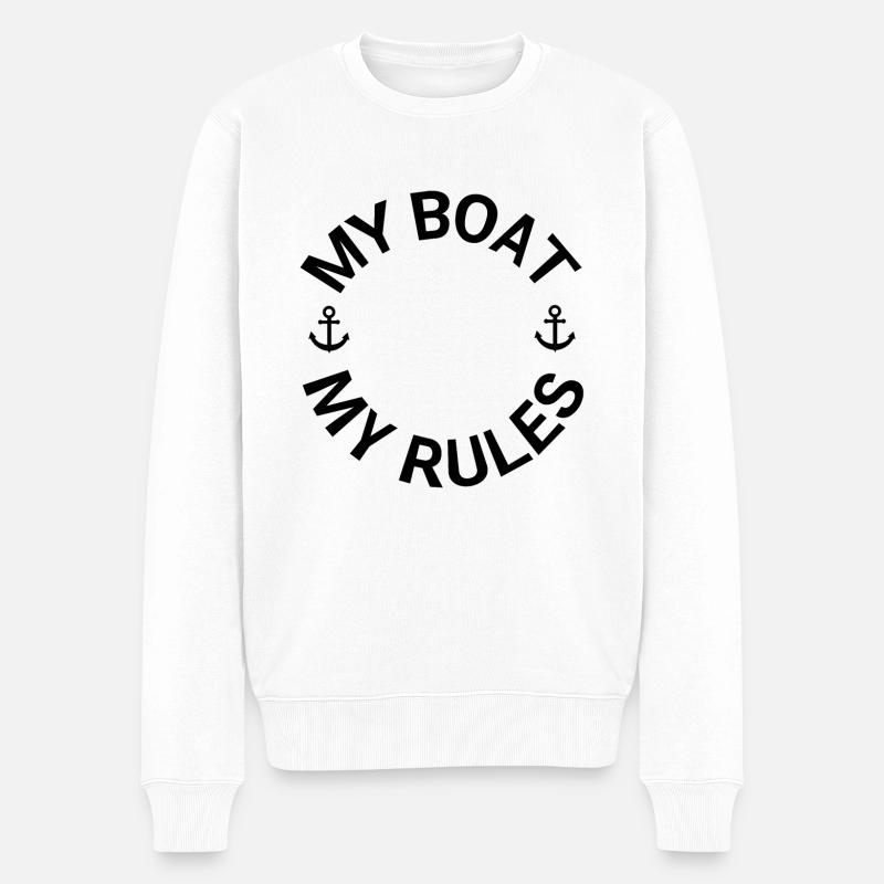 Boot - Männer Premium Bio Pullover - Weiß