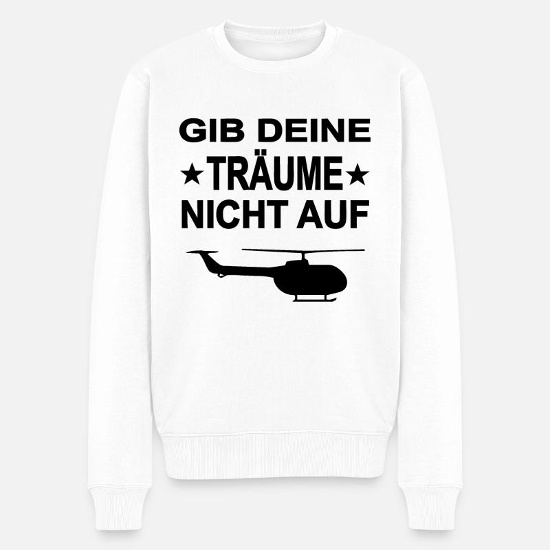 Hubschrauber - Männer Premium Bio Pullover - Weiß