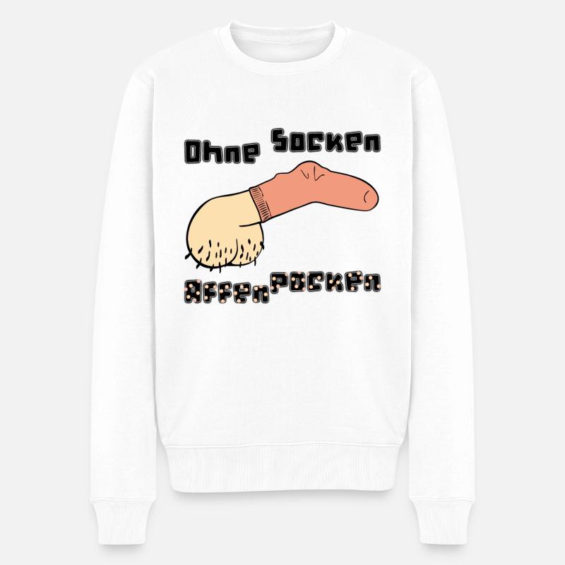 Ohne Socken: Affenpocken - Männer Premium Bio Pullover - Weiß