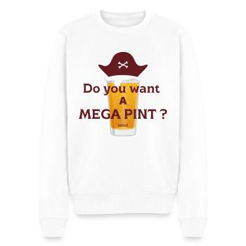 Do you want a mega pint ? - Pull Premium bio Homme - blanc - Devant - Thijin (182cm)
