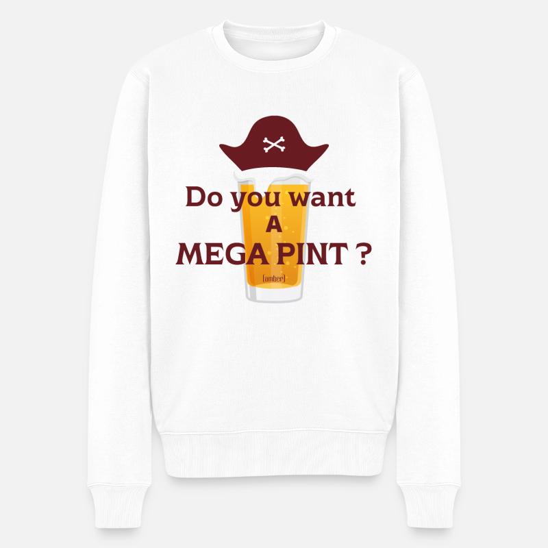 Möchten Sie ein Mega-Pint? - Männer Premium Bio Pullover - Weiß