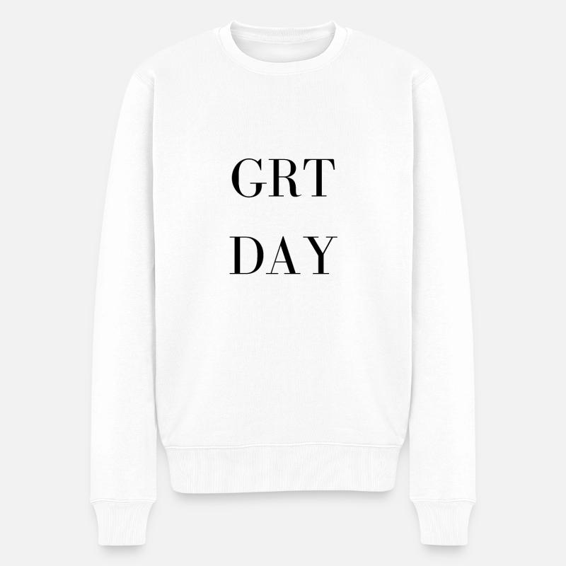 GREAT DAY! - Männer Premium Bio Pullover - Weiß