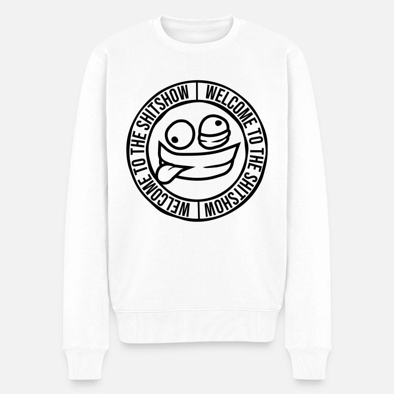 Crazy Face Shitshow - Pull Premium bio Homme - blanc