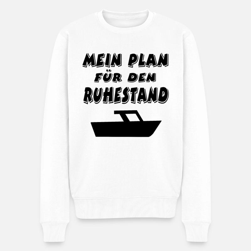 Motorboot - Männer Premium Bio Pullover - Weiß