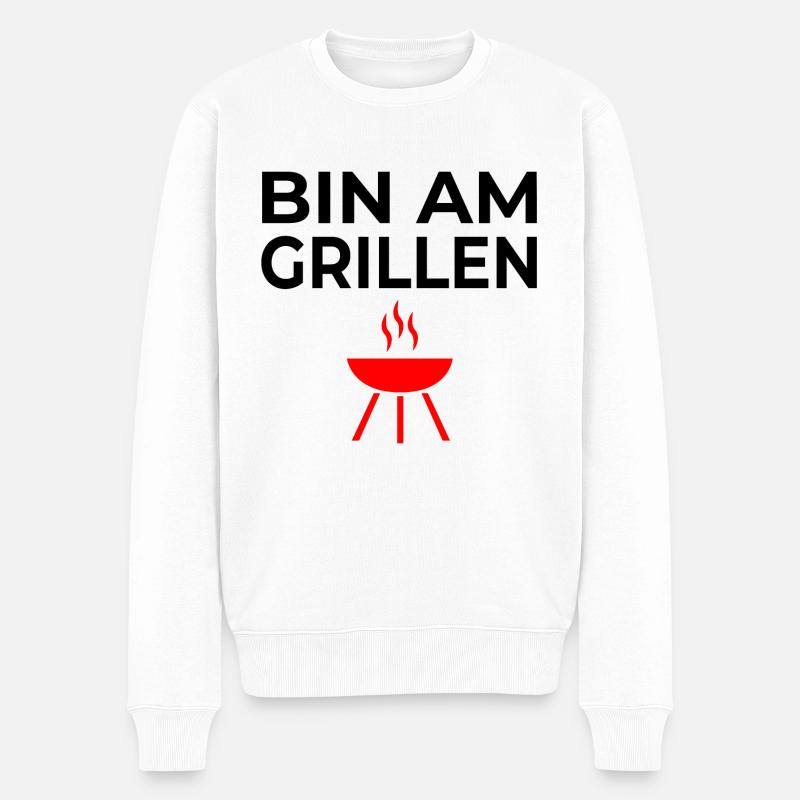 Grillen - Männer Premium Bio Pullover - Weiß