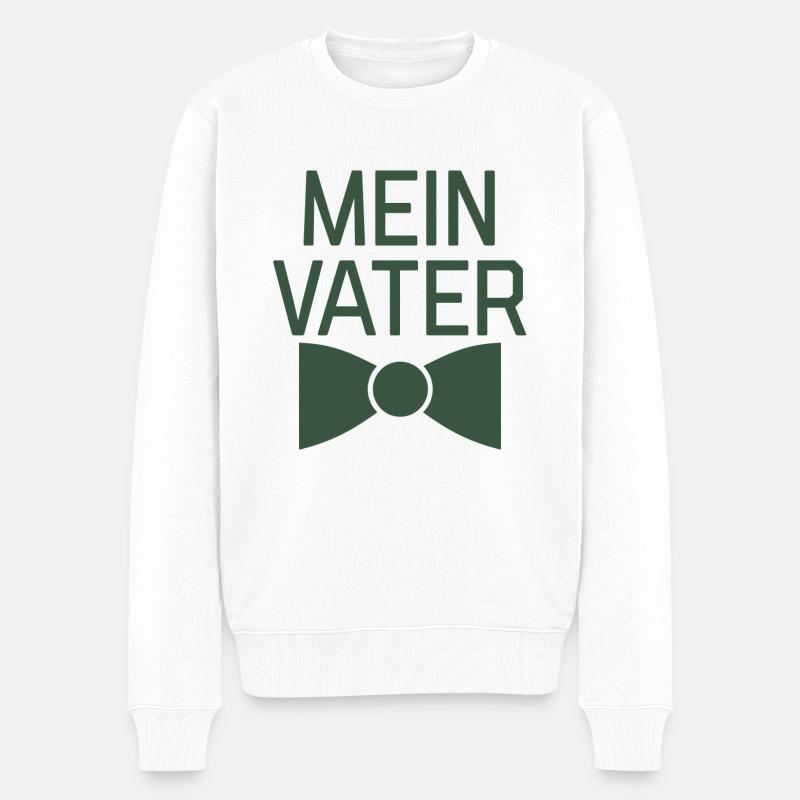 Mein Vater - Männer Premium Bio Pullover - Weiß