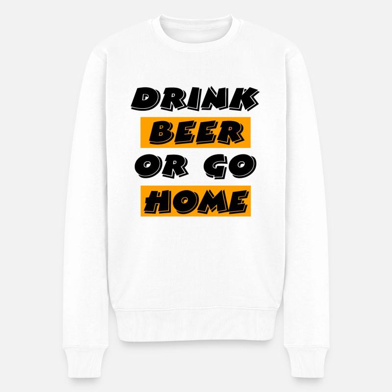 Bier - Männer Premium Bio Pullover - Weiß