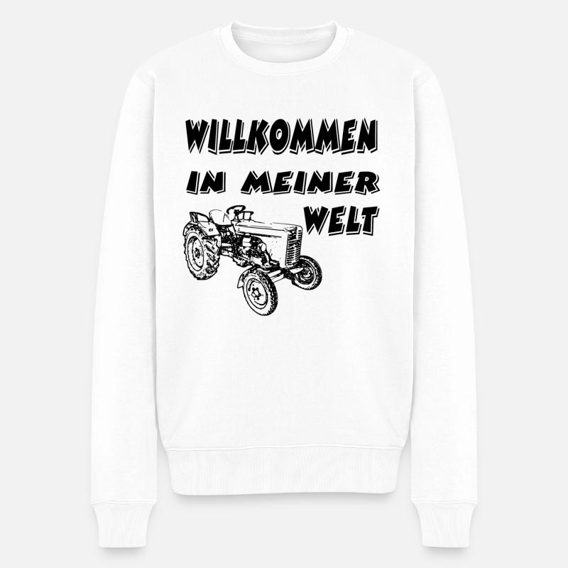 Traktor - Männer Premium Bio Pullover - Weiß