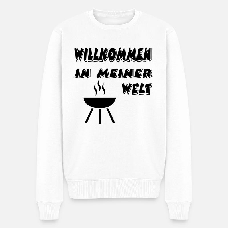 Grillen - Männer Premium Bio Pullover - Weiß