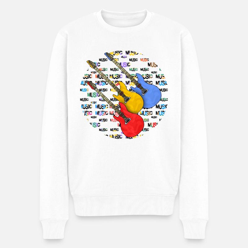Gitarren - Männer Premium Bio Pullover - Weiß