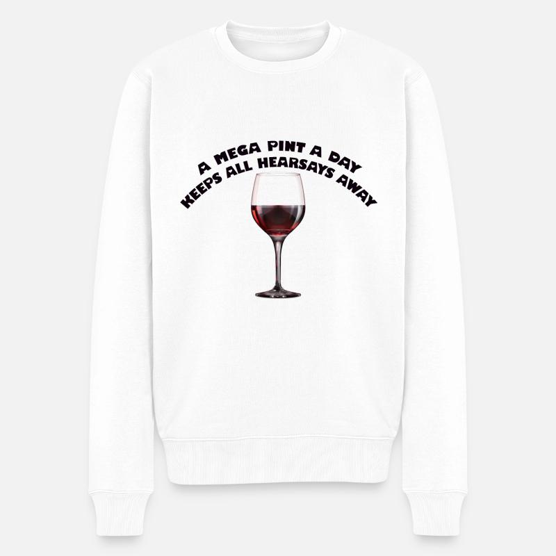 Mega Pint - Männer Premium Bio Pullover - Weiß