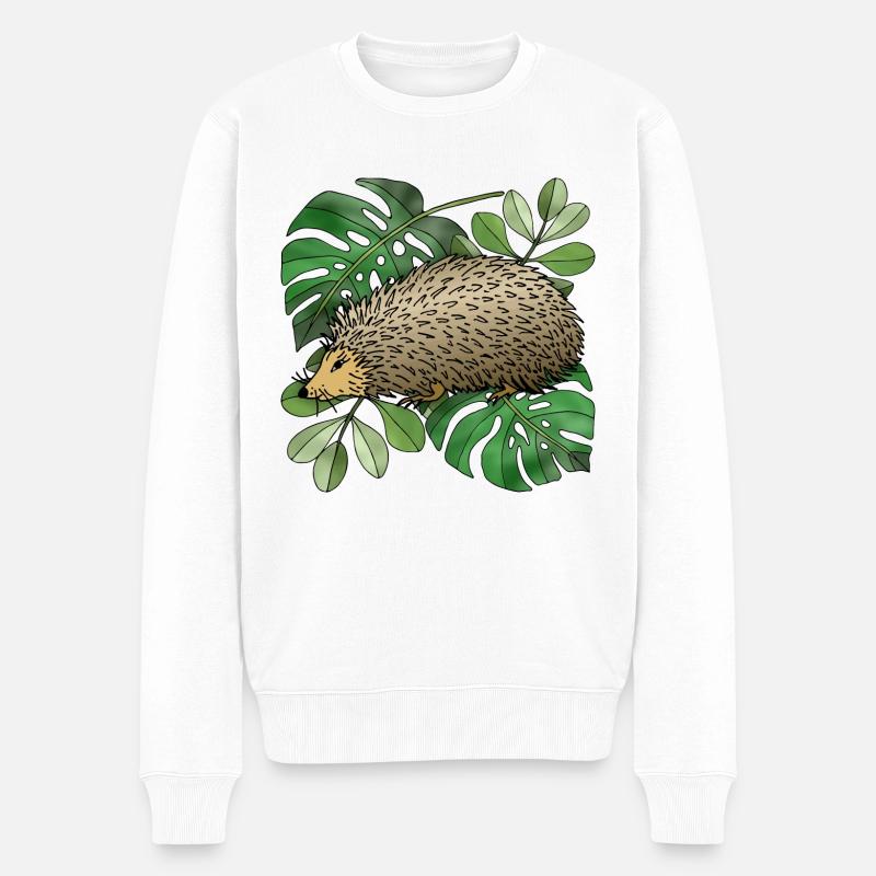 Igel - Männer Premium Bio Pullover - Weiß