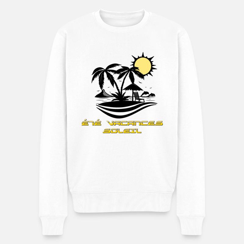 Été vacances soleil - Pull Premium bio Homme - blanc
