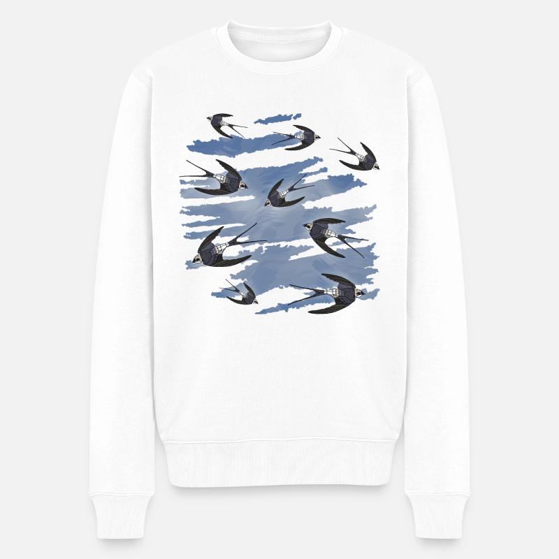 Oiseaux - Pull Premium bio Homme - blanc