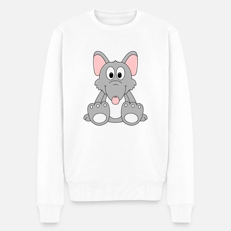 RATTE - LIEBE - TIER - KIND - BABY - Männer Premium Bio Pullover - Weiß