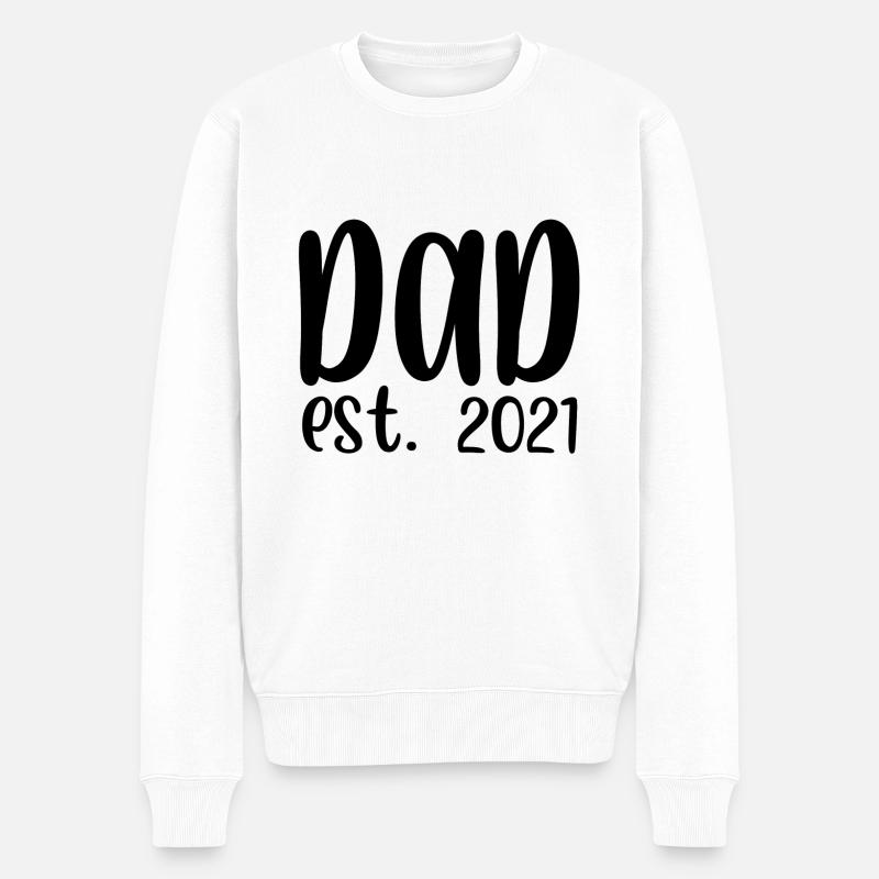 Dad est 2021 - Männer Premium Bio Pullover - Weiß