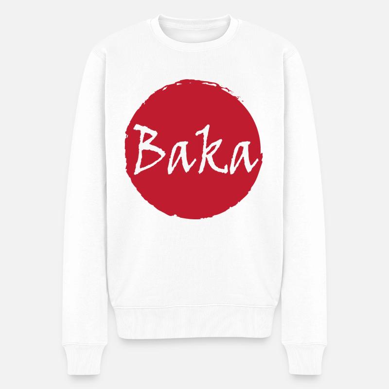 Baka / Idiot - Männer Premium Bio Pullover - Weiß