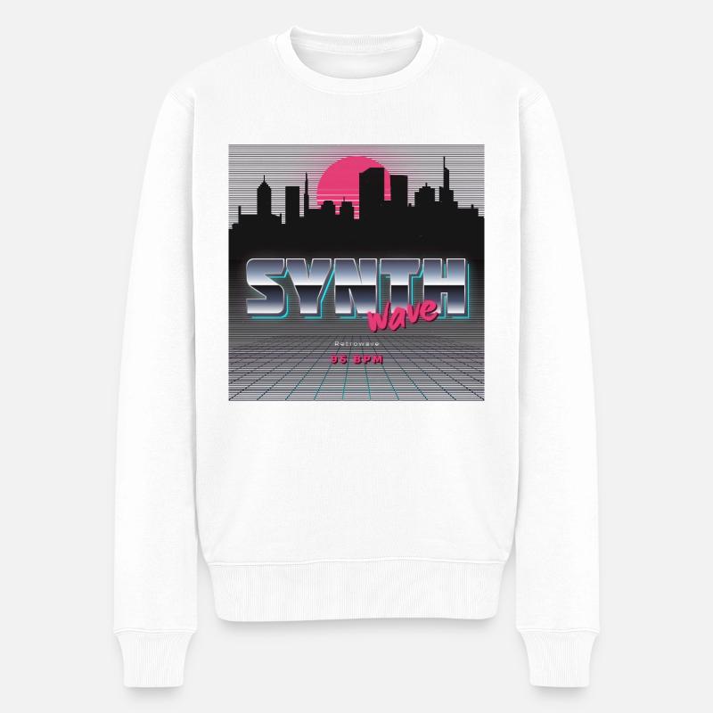 Synthwave - Pull Premium bio Homme - blanc