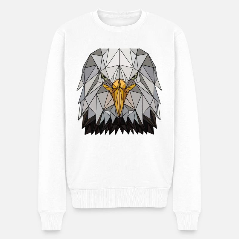 Adler Polygon - Männer Premium Bio Pullover - Weiß