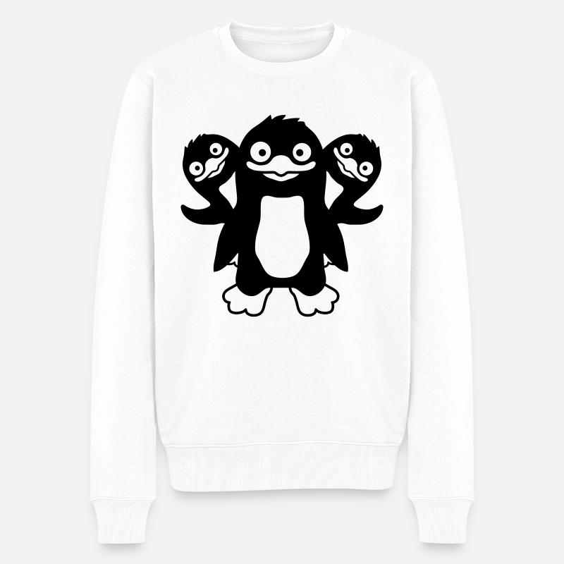 Amis 3 pingouins drôles - Pull Premium bio Homme - blanc