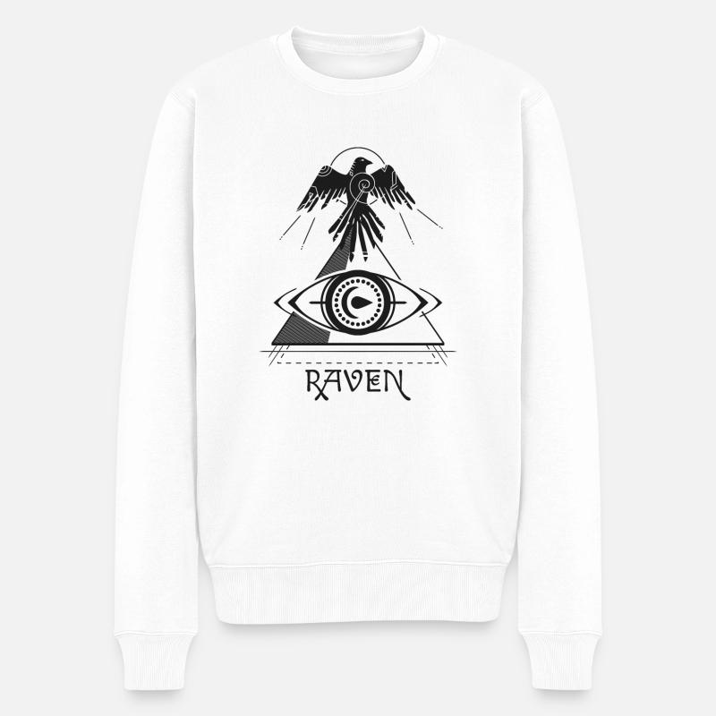 Tatouage d’œil raven pyramid - Pull Premium bio Homme - blanc