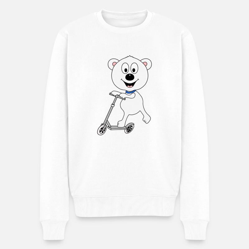 EISBÄR - ROLLER - TIER - KINDER - BABY - Männer Premium Bio Pullover - Weiß