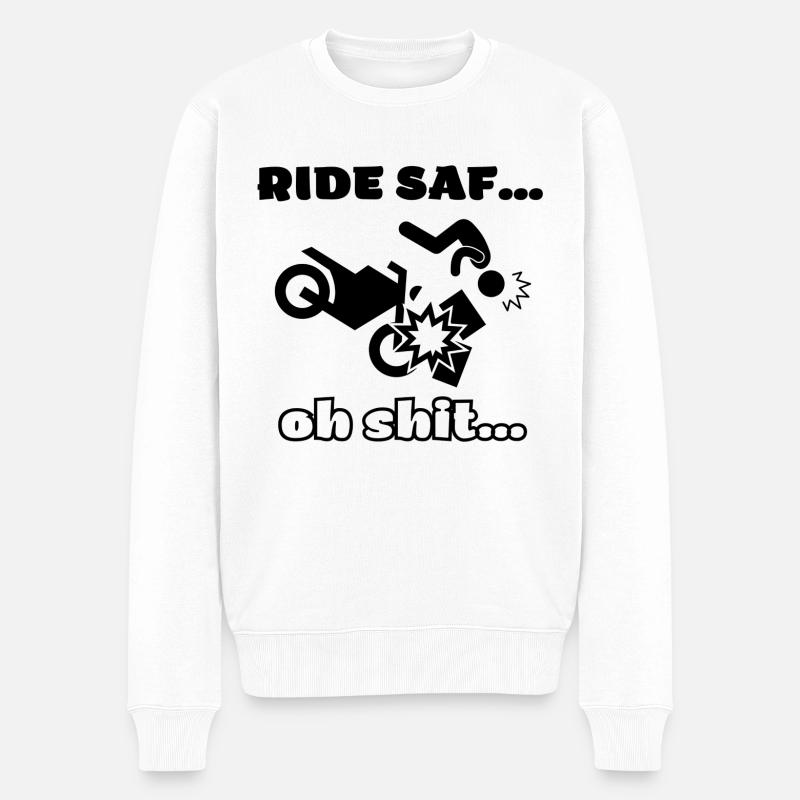 Ride SAFE - Männer Premium Bio Pullover - Weiß