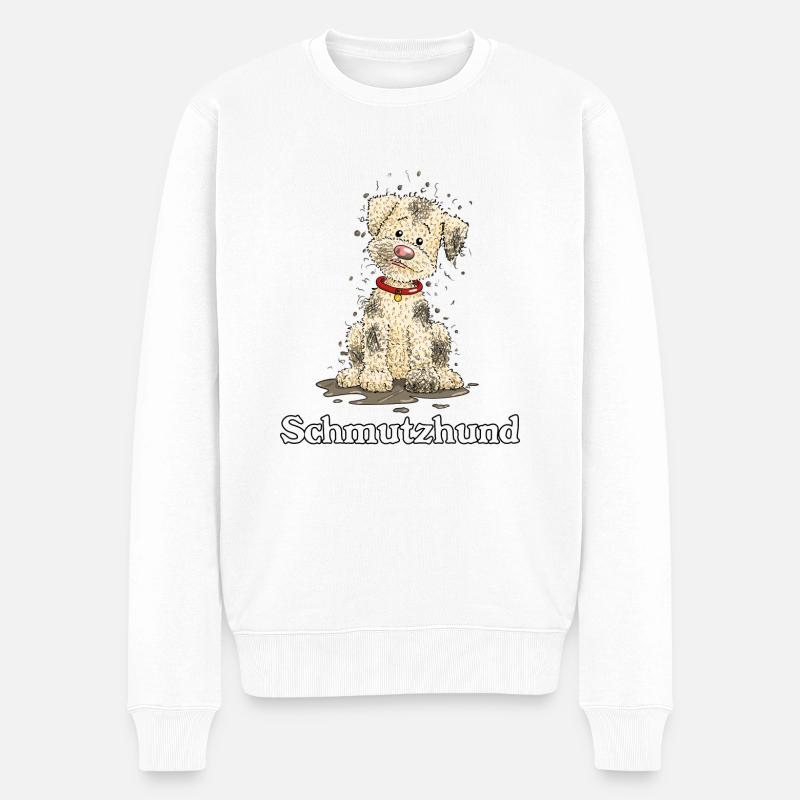Schmutzhund2 2 - Männer Premium Bio Pullover - Weiß
