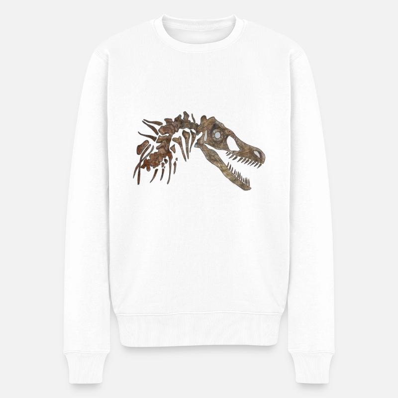 Velociraptor Skeleton - Männer Premium Bio Pullover - Weiß
