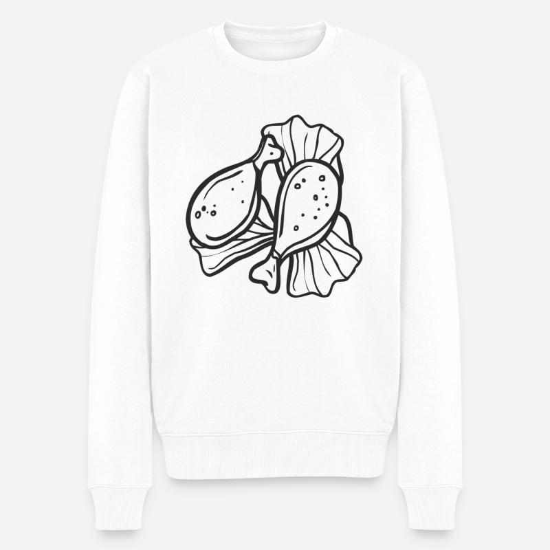 Grill Hähnchen - Männer Premium Bio Pullover - Weiß