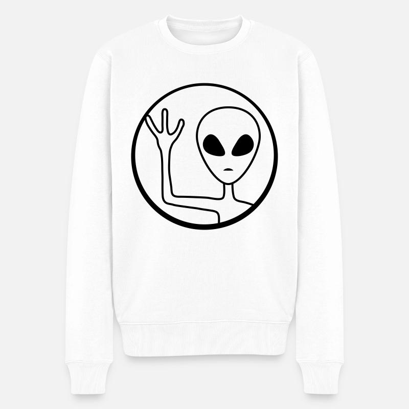Cercle Alien vagues amicales - Pull Premium bio Homme - blanc