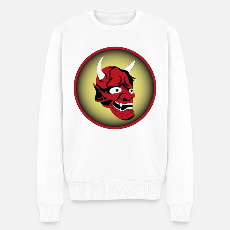 Roter Horngoblin - Männer Premium Bio Pullover - Weiß