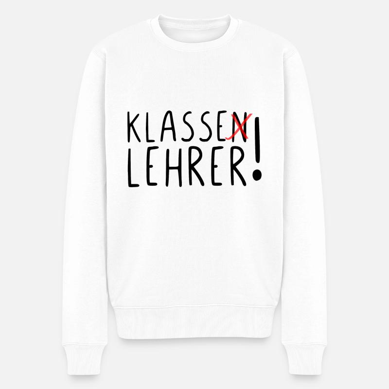 Klasse Lehrer - Männer Premium Bio Pullover - Weiß