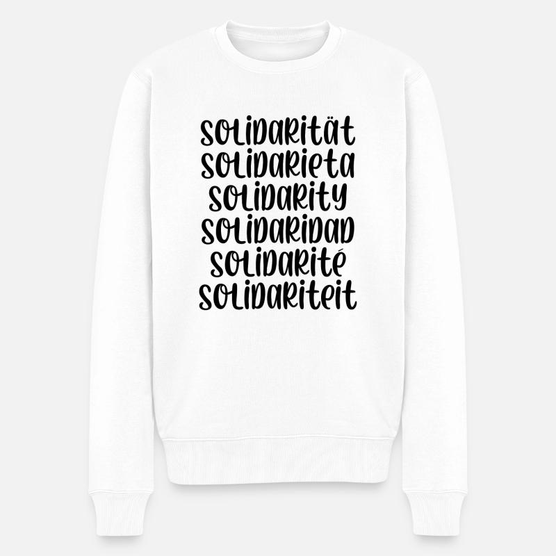 Solidarität - Männer Premium Bio Pullover - Weiß