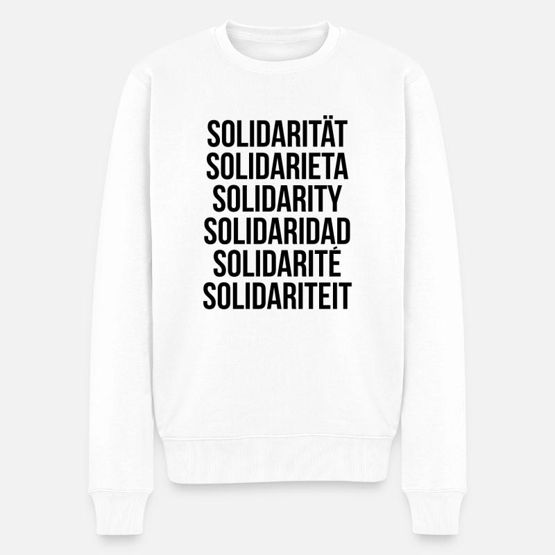 Solidarität - Männer Premium Bio Pullover - Weiß