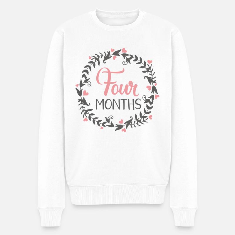 FOUR MILESTONES HEART - Männer Premium Bio Pullover - Weiß