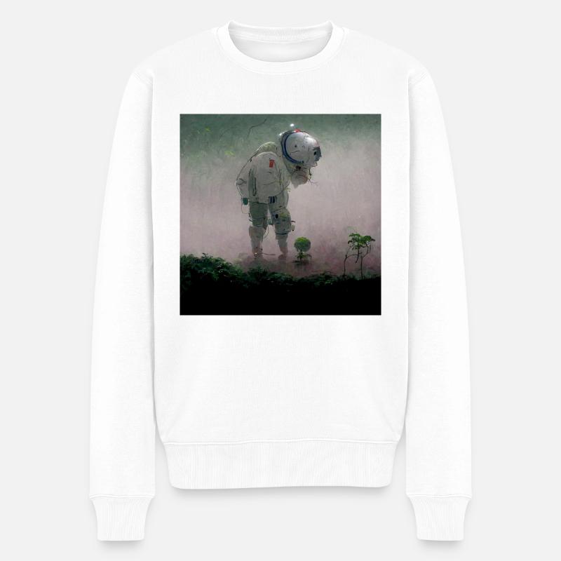 Lonely Voyager 026 - Männer Premium Bio Pullover - Weiß