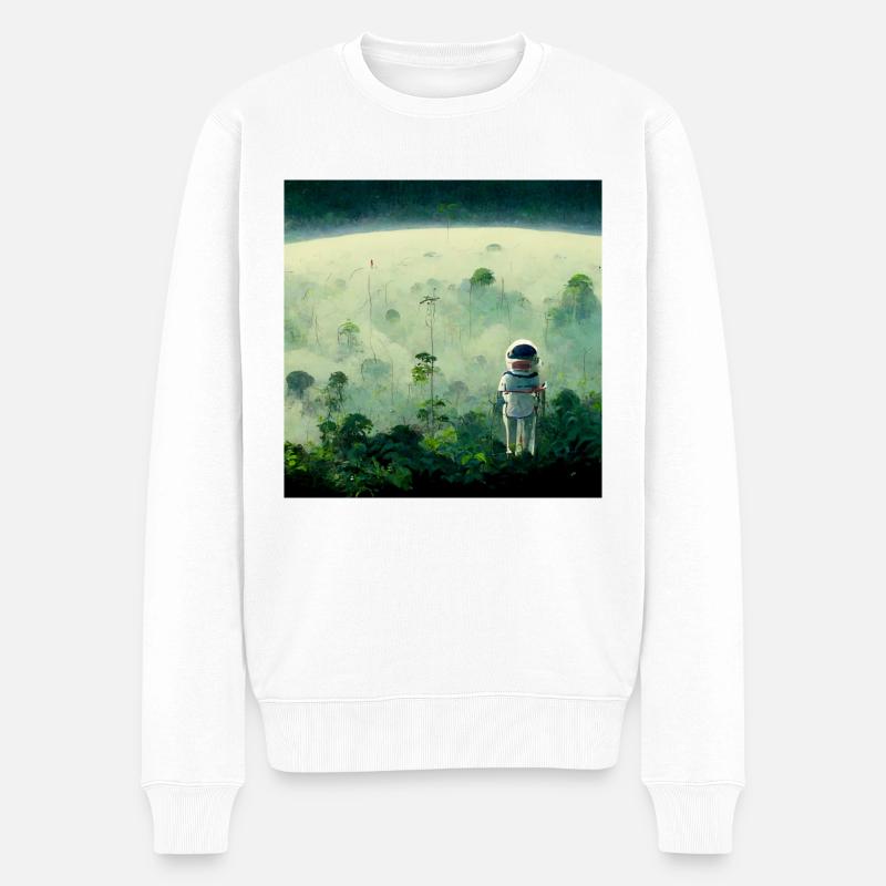 Lonely Voyager 012 - Männer Premium Bio Pullover - Weiß